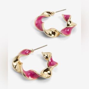 Express painted twist post back hoop earring